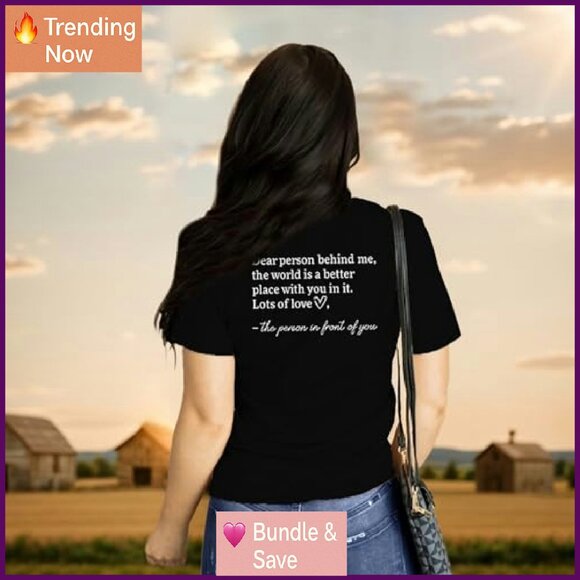 Cotton Blend Graphic Tee, Casual Short Sleeve Top, Plus Size Available - Picture 5 of 8